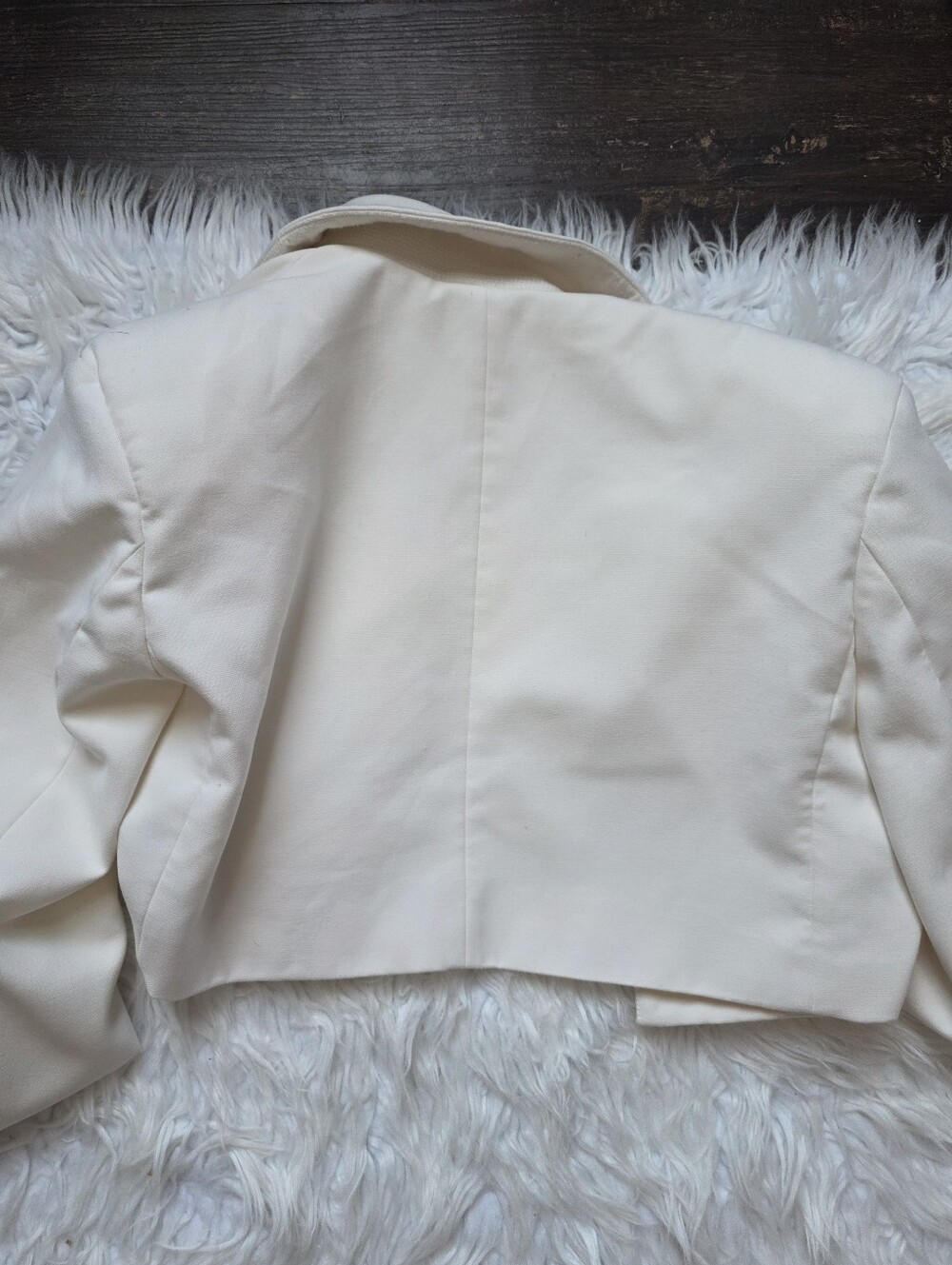 OAK + FORT Cropped Cream Blazer Jacket - Picture 7 of 7